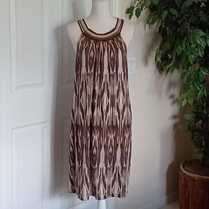 EUC BCBGMaxAzria RUNWAY Silky Smooth Boho Halter Dress Size Medium